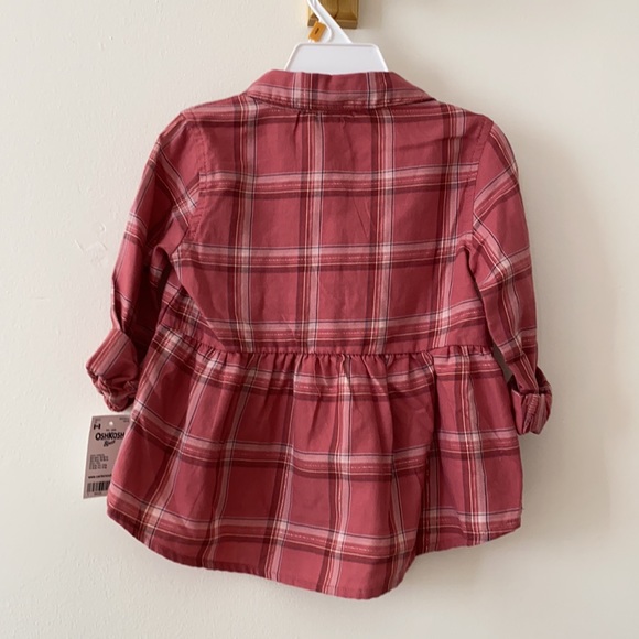 *4 for $20* OshKosh B’gosh Plaid Peplum Shirt - Picture 2 of 8